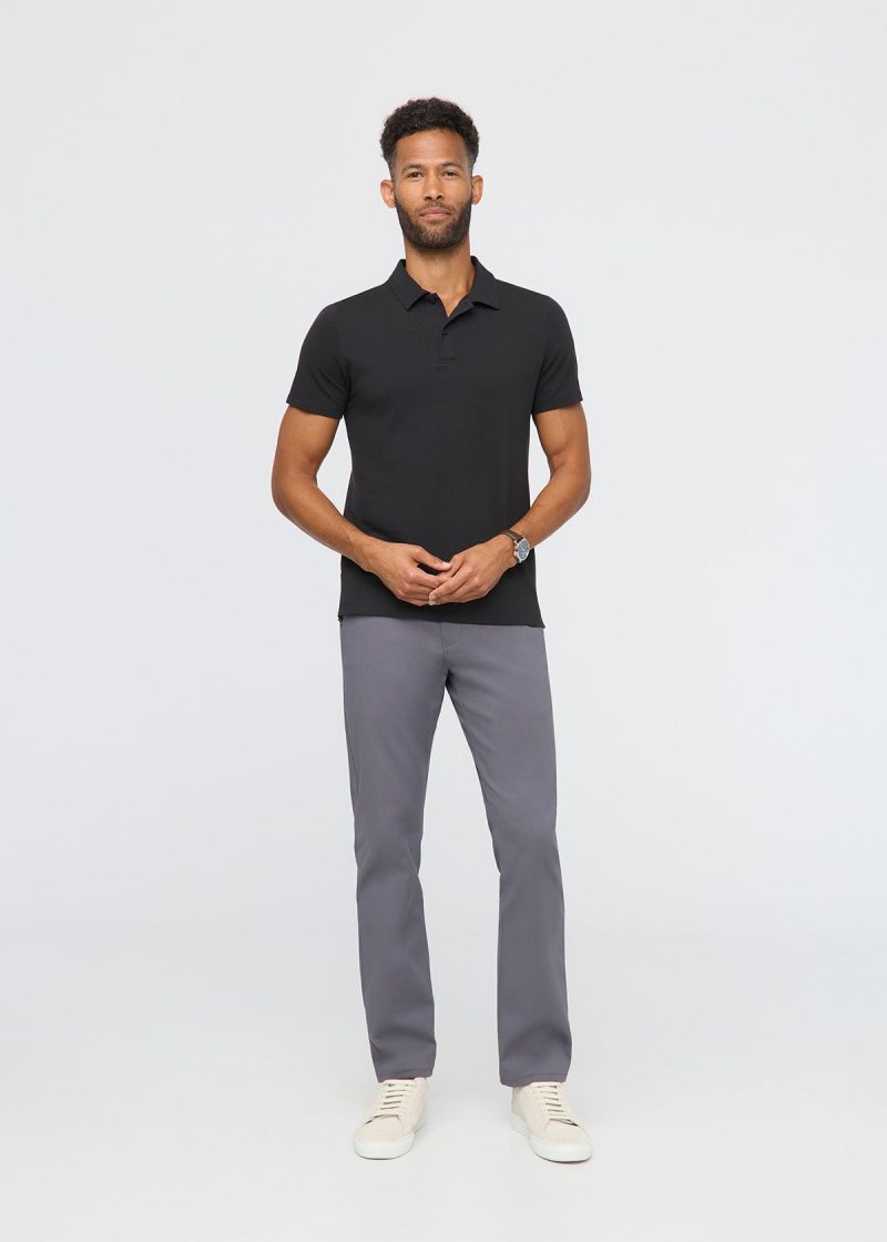 C MTJS1633 Durasoft Pique Polo Black 7136