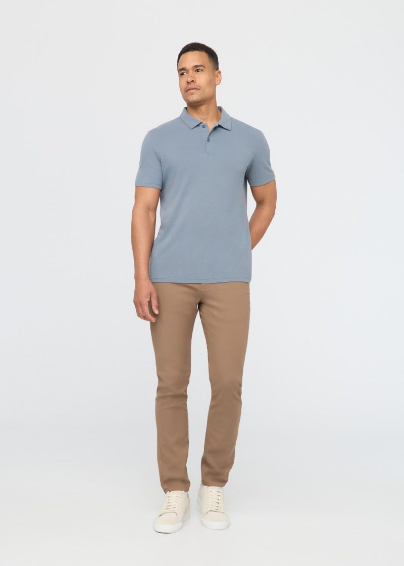 C MTJS1633 Durasoft Pique Polo Stone Blue 6399