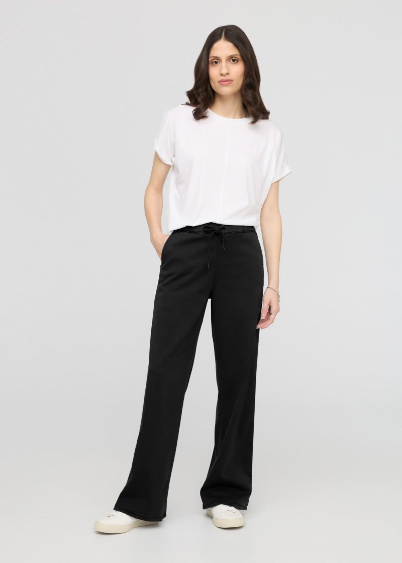 C WPNR1643 No Sweat Wide Leg Pant Black 2273