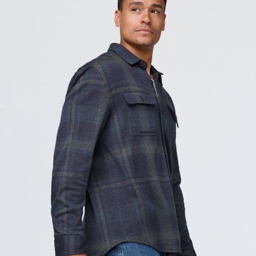 MCJR1800 Performance Flannel Button Down Heather Blue Plad 0366 ECOM 520825