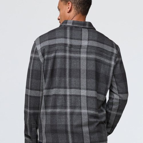 MCJR1800 Performance Flannel Button Down Heather Charcoal Plad 0207 ECOM 842328