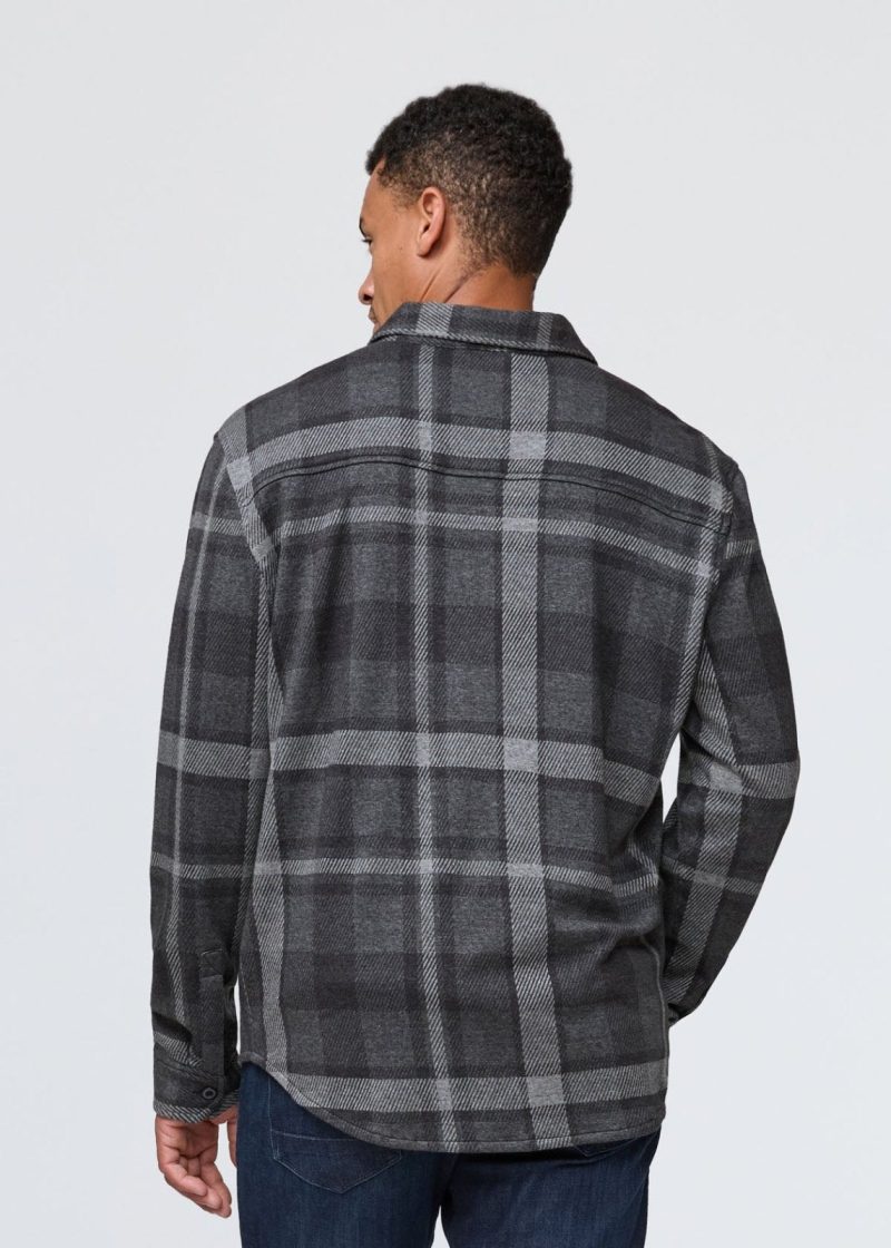 MCJR1800 Performance Flannel Button Down Heather Charcoal Plad 0207 ECOM 842328