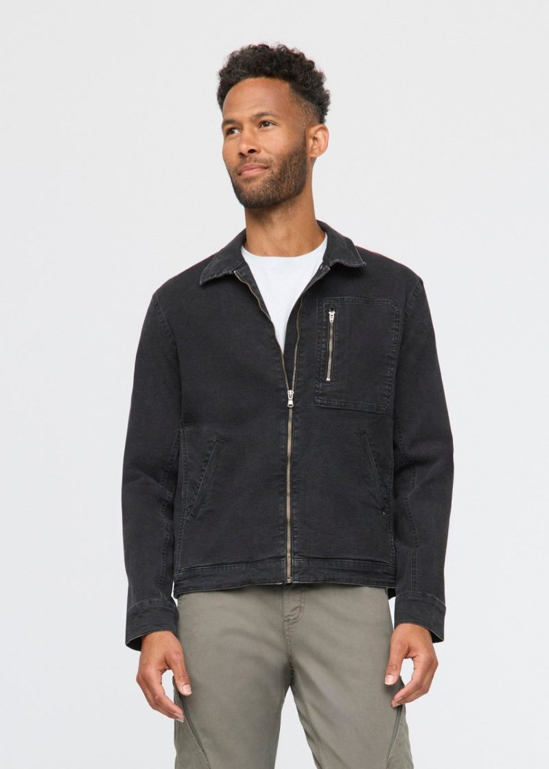 MOMR1027 Stretch Canvas Utility Jacket Black 0199 423404