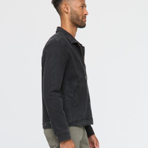 MOMR1027 Stretch Canvas Utility Jacket Black 0209