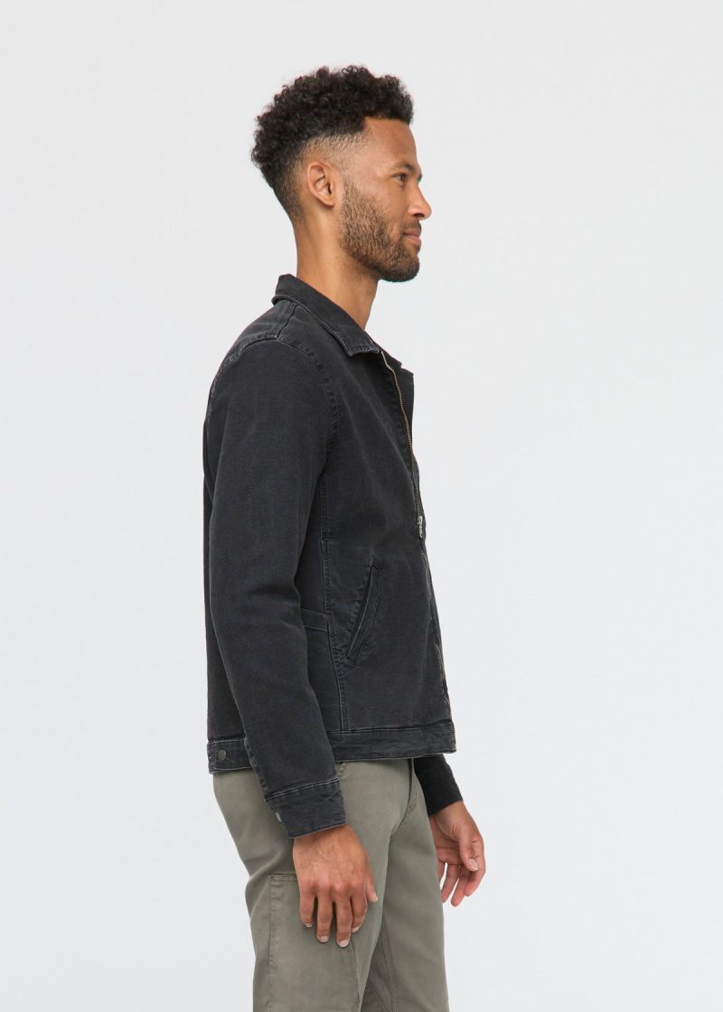 MOMR1027 Stretch Canvas Utility Jacket Black 0209