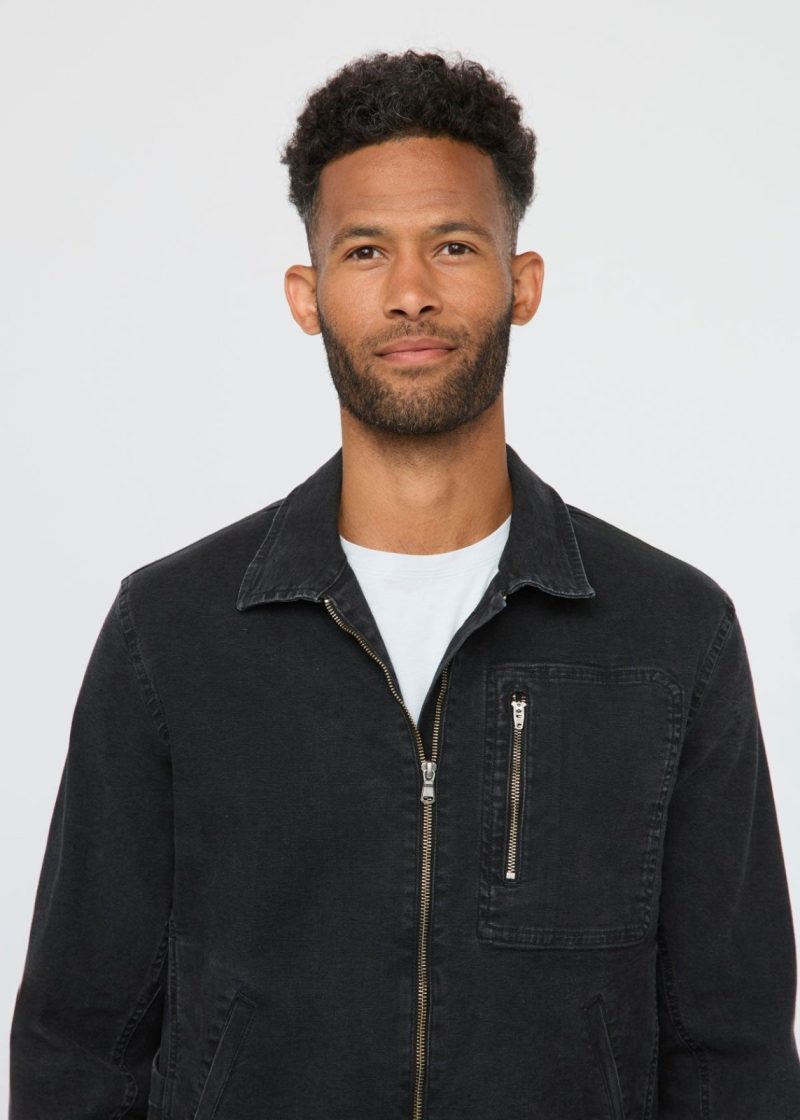 MOMR1027 Stretch Canvas Utility Jacket Black 0223 817654