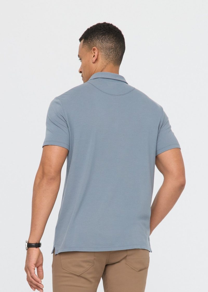 MTJS1633 Durasoft Pique Polo Stone Blue 6415 927612