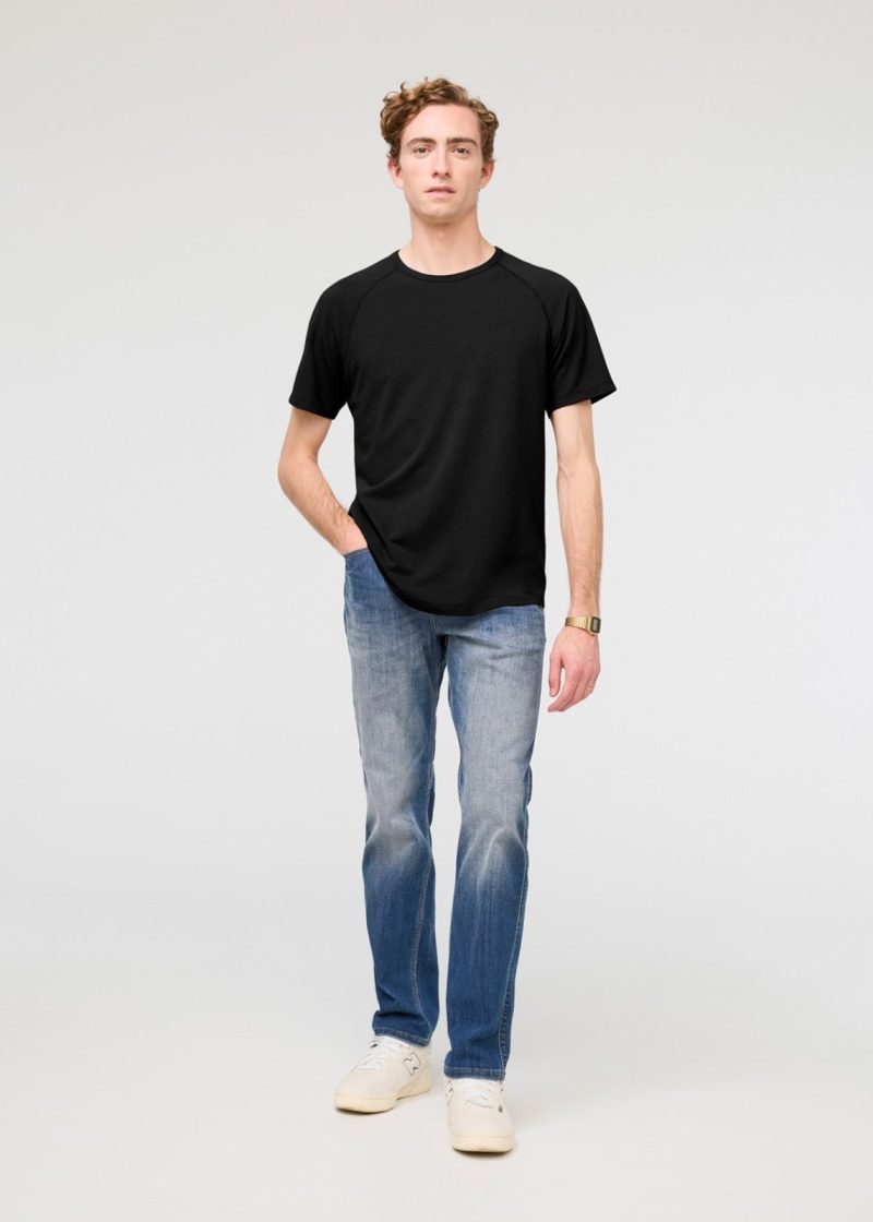 MTJS1635 Durasoft Pique Raglan Tee Black 0631 Full 460802