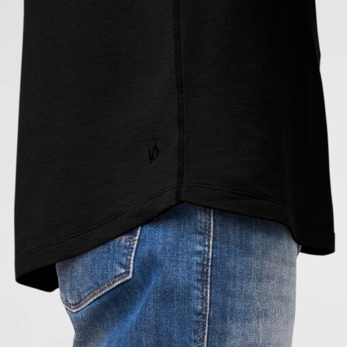 MTJS1635 Durasoft Pique Raglan Tee Black 0653 Detail