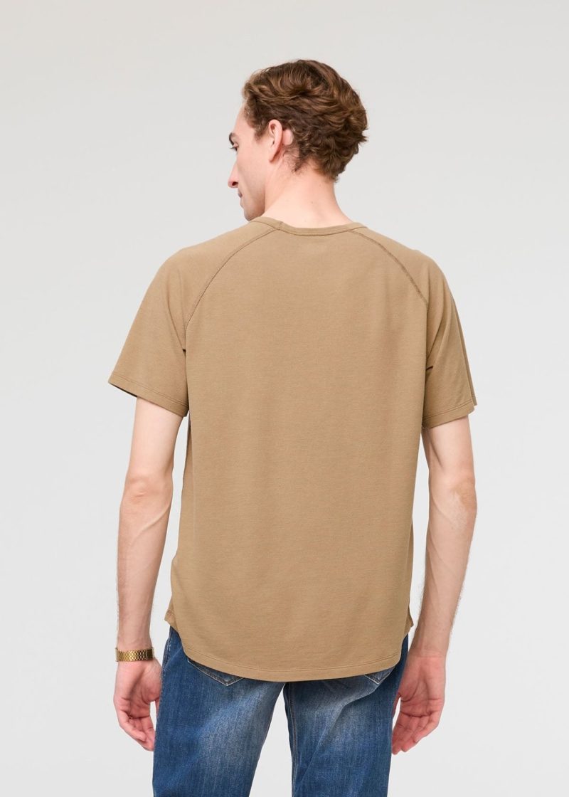 MTJS1635 Durasoft Pique Raglan Tee Oatmeal 0642 Back 205608