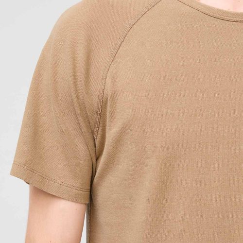 MTJS1635 Durasoft Pique Raglan Tee Oatmeal 0652 Detail