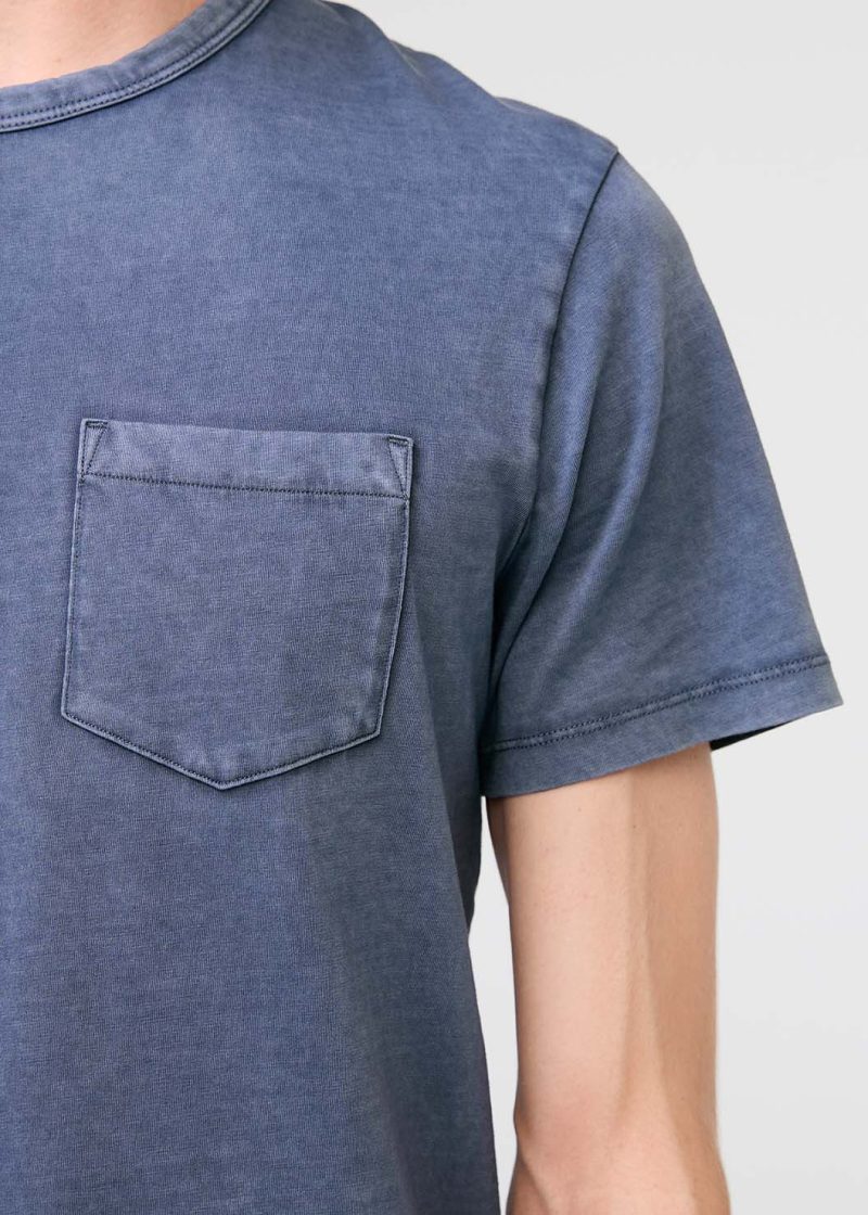 MTJS1640 PurePima Vintage Pocket Tee Washed Indigo 1185 Detail 352015