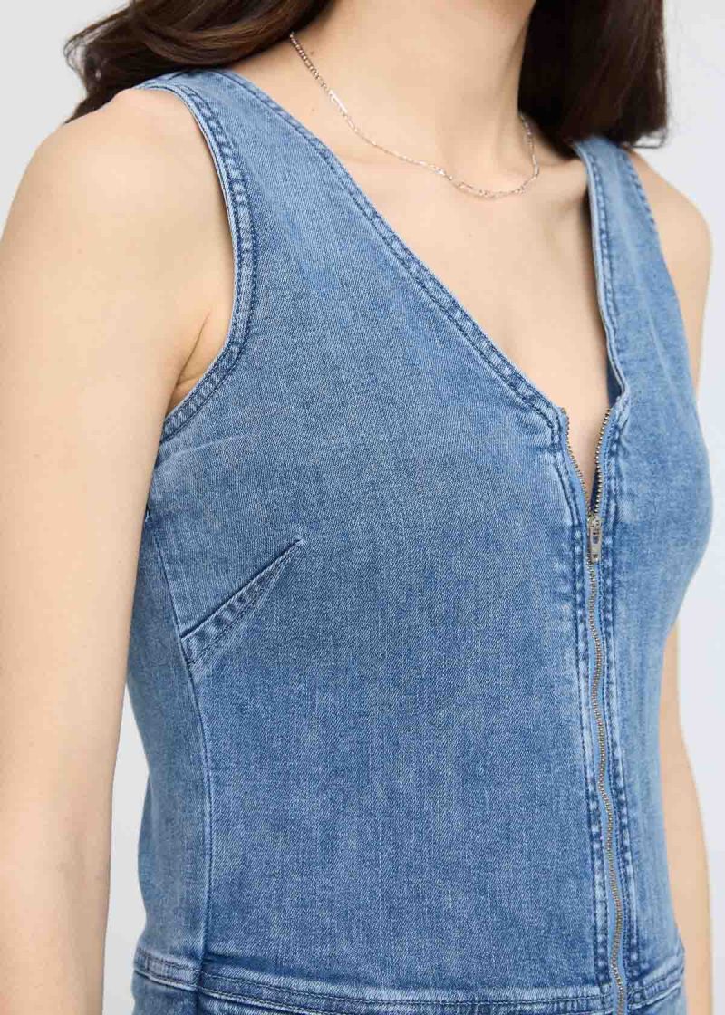 Performance Denim Jumpsuit Stone Wash 5384 R