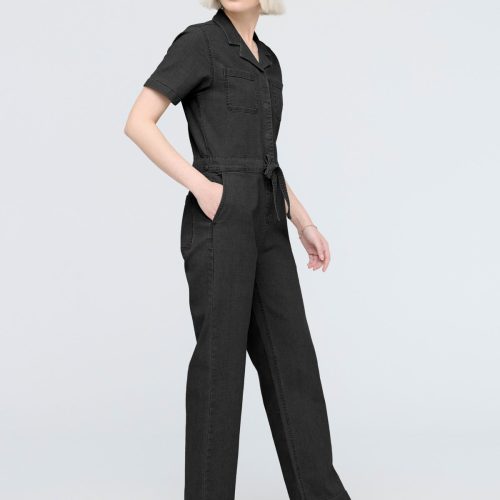 WBMR1029 Stretch Canvas Girlfriend Jumpsuit Black 1319 R