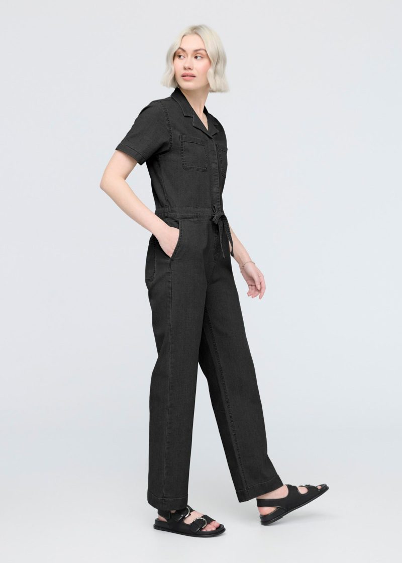 WBMR1029 Stretch Canvas Girlfriend Jumpsuit Black 1319 R