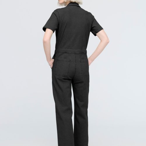 WBMR1029 Stretch Canvas Girlfriend Jumpsuit Black 1327 R