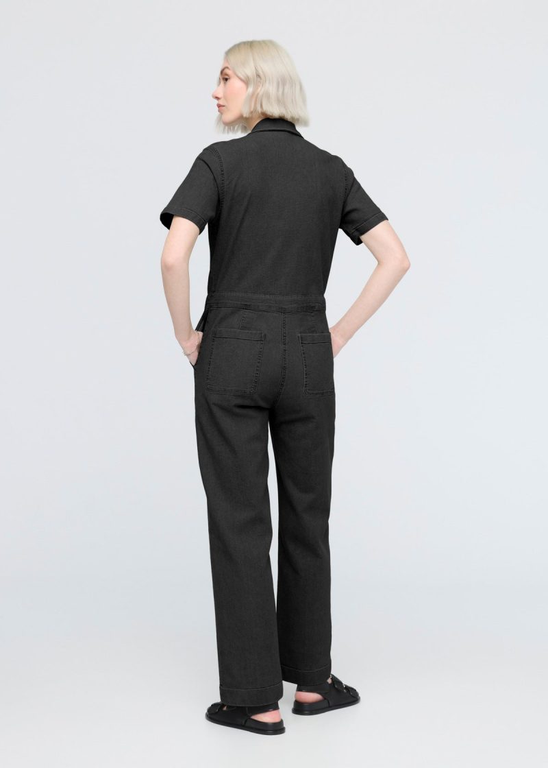 WBMR1029 Stretch Canvas Girlfriend Jumpsuit Black 1327 R