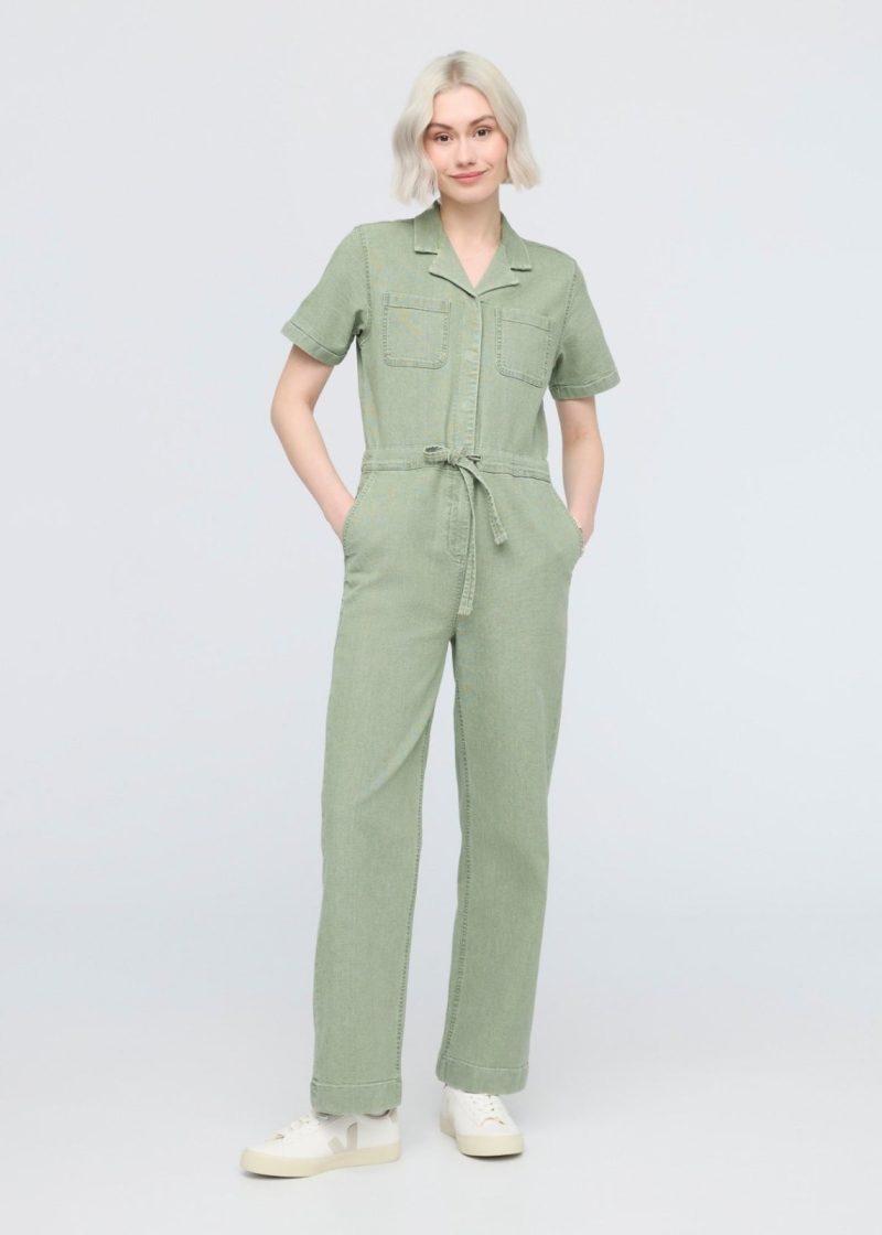 WBMR1029 Stretch Canvas Girlfriend Jumpsuit Light Pine 1410 R 254972