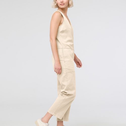 WBMR1221 LuxTwill Jumpsuit Ecru 6438 Side