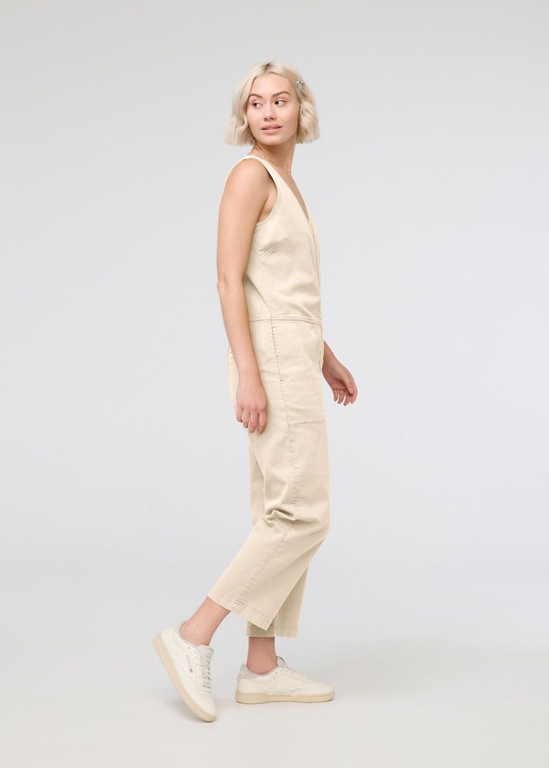 WBMR1221 LuxTwill Jumpsuit Ecru 6438 Side