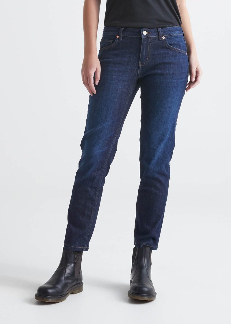 WFLR4075 PERFORMANCE DENIM GIRLFRIEND JEAN DARK STONE FT 1