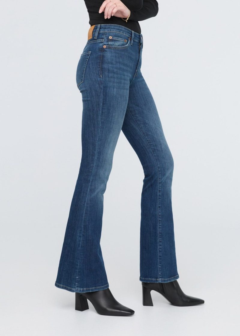 WFLS5337 Performance Denim High Rise Flare Worn in Blue 0294 233220