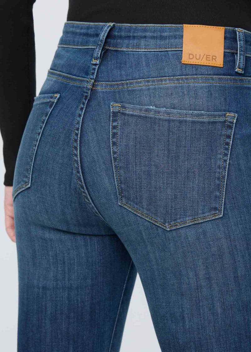 WFLS5337 Performance Denim High Rise Flare Worn in Blue 0304