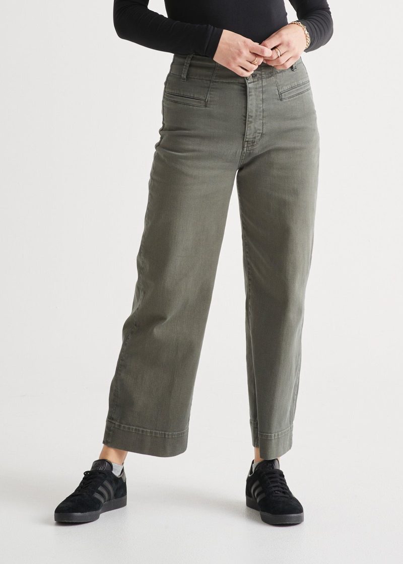 WFMR1015 LuxTwill High Rise Trouser Thyme Amy 3901 ECOM