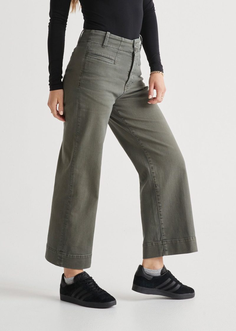 WFMR1015 LuxTwill High Rise Trouser Thyme Amy 3908 ECOM