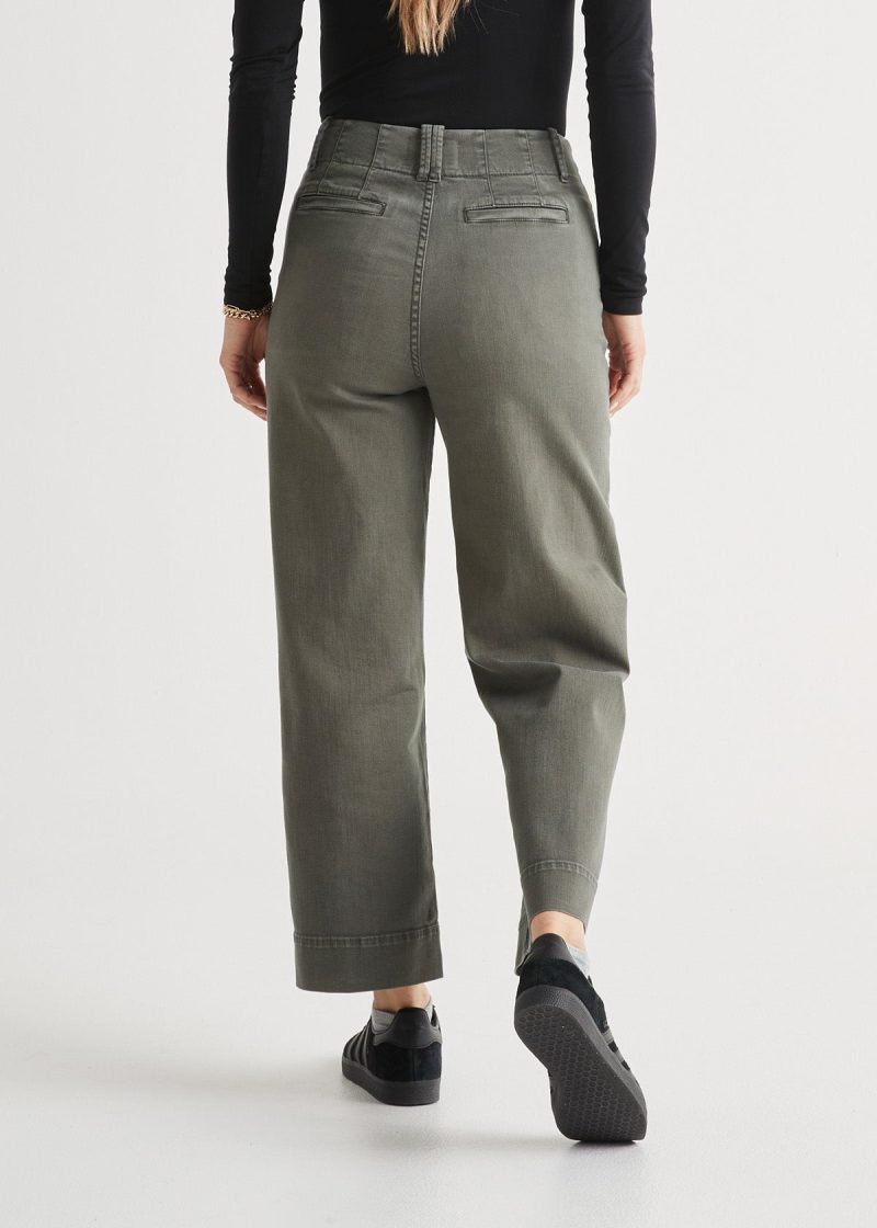 WFMR1015 LuxTwill High Rise Trouser Thyme Amy 3914 ECOM