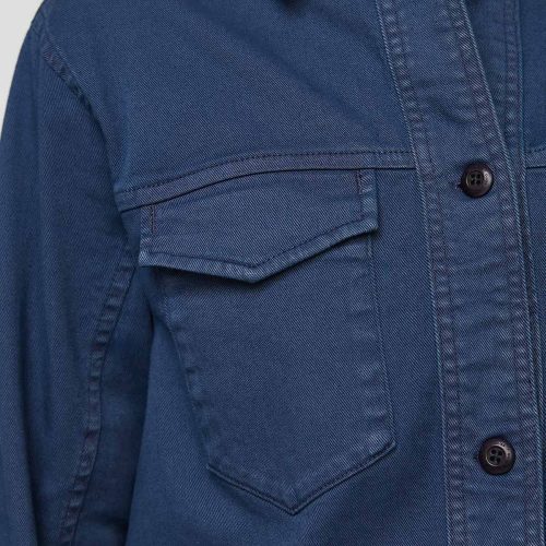 WOMR1053 Luxtwill Trucker Jacket Marine 5781 Detail