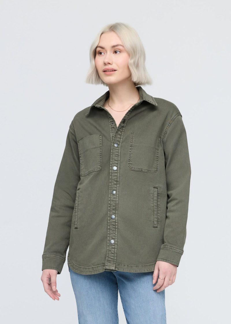 WOMR1055 LuxTwill Overshirt Thyme 0723 R ECOM