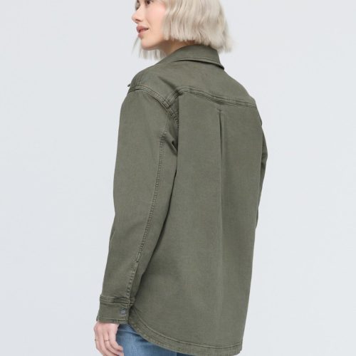 WOMR1055 LuxTwill Overshirt Thyme 0754 R ECOM 559850