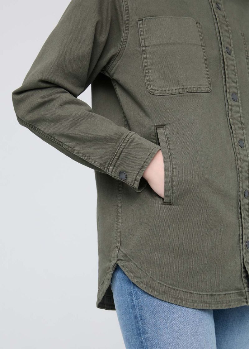 WOMR1055 LuxTwill Overshirt Thyme 0773 R ECOM