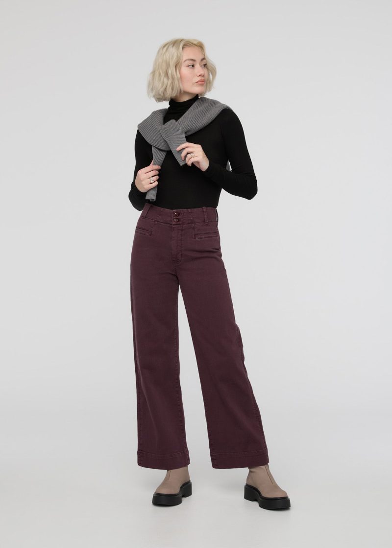 WPMR1015 LuxTwill High Rise Trouser Raisin 1365 ECOM