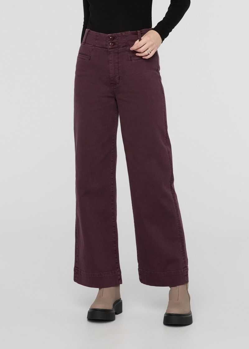 WPMR1015 LuxTwill High Rise Trouser Raisin 1375 Front ECOM