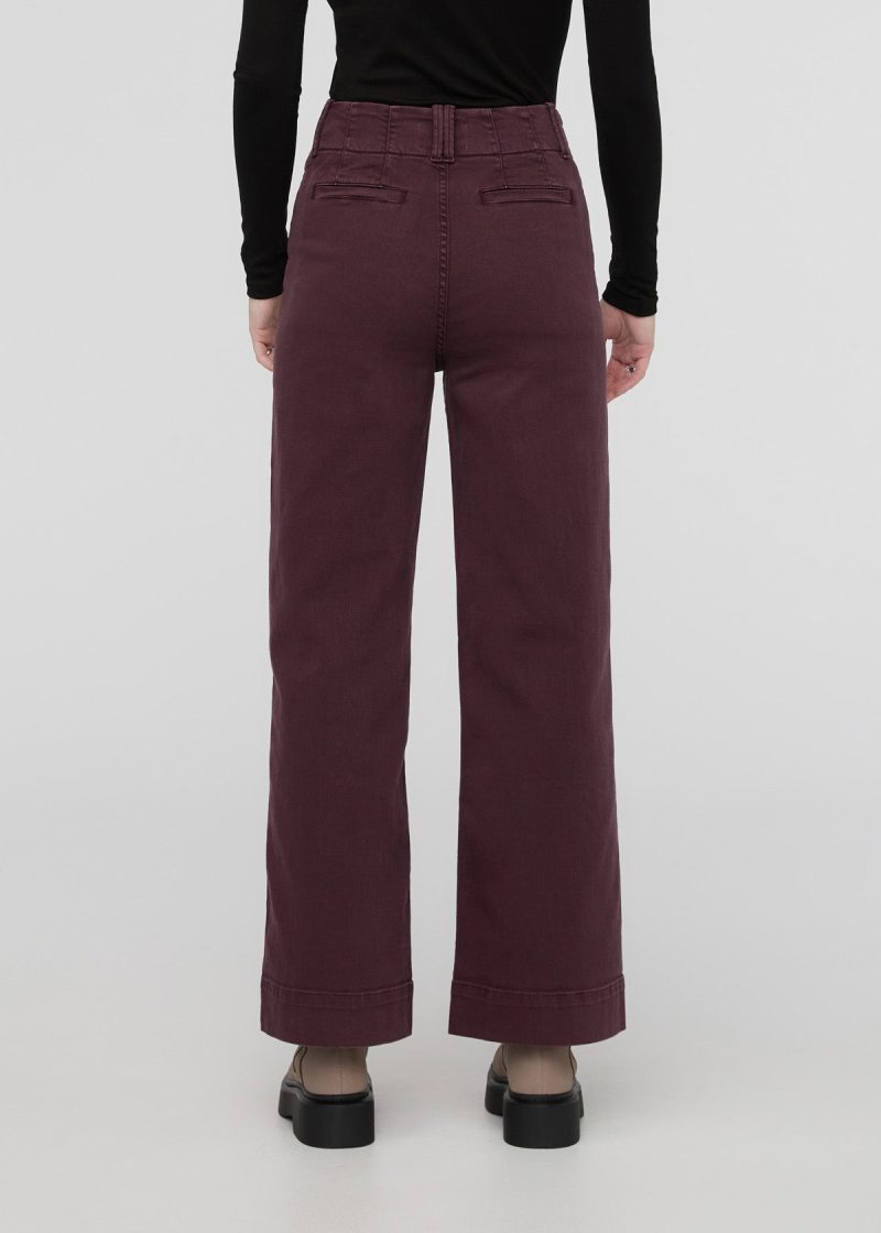 WPMR1015 LuxTwill High Rise Trouser Raisin 1388 Back ECOM