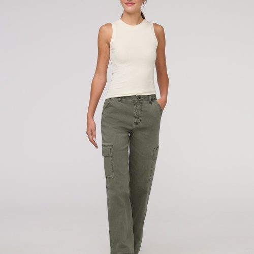 WPMR1225 Luxtwill High Rise Cargo Pant Thyme 7483 ECOM