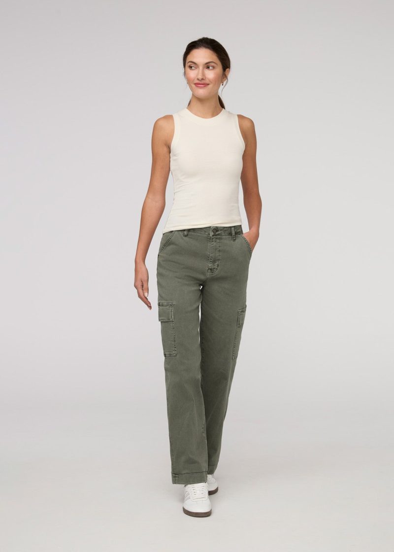 WPMR1225 Luxtwill High Rise Cargo Pant Thyme 7483 ECOM