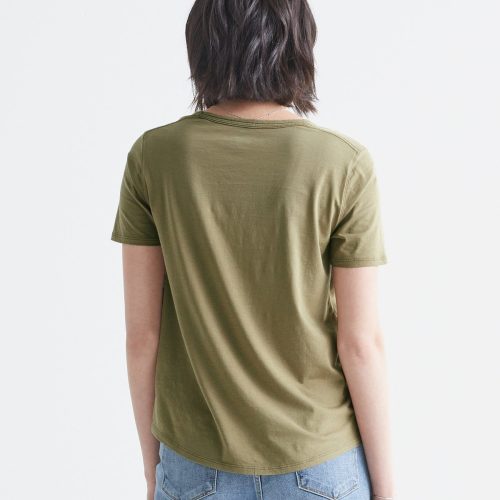 WTJR1820 THEONLYTEEV NECK OLIVE 0151 Back