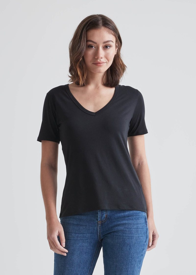 WTJR820 ONLY TEE V NECK BLACK 0433 2