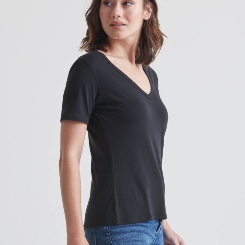 WTJR820 ONLY TEE V NECK BLACK 0442 2