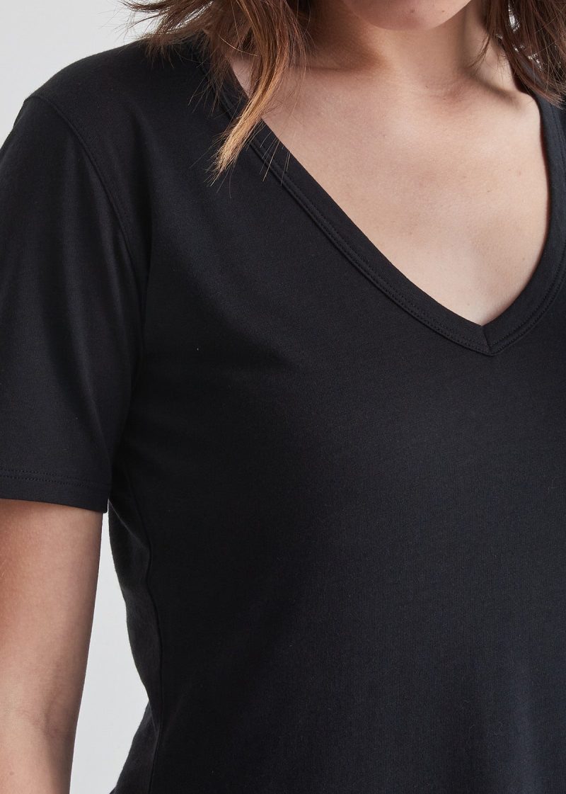 WTJR820 ONLY TEE V NECK BLACK Detail